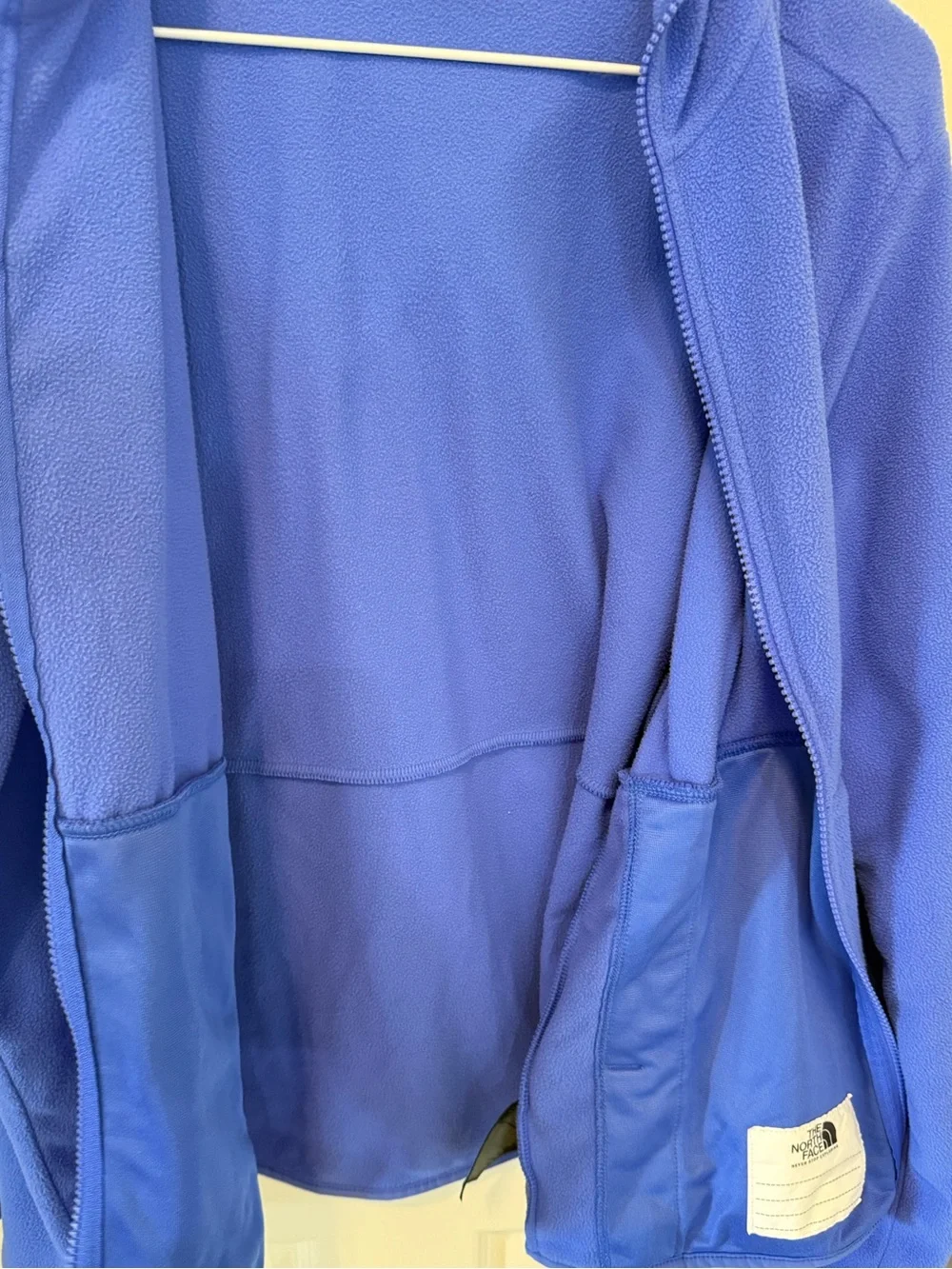 The North Face Girls XL Periwinkle Blue Fleece Full Zip Hooded Jacket